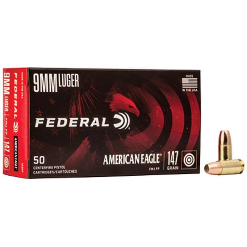 FED AM EAGLE 9MM 147GR FMJ 50/